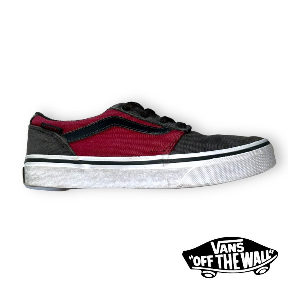 Vans Chapman Stripe Kids Shoes - 2-Tone Raven/Red - Y2.5
